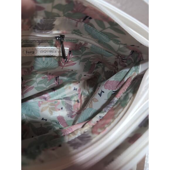 Lug Double Dip Satin Luxe Crossbody Pearl White RFID - Picture 10 of 14